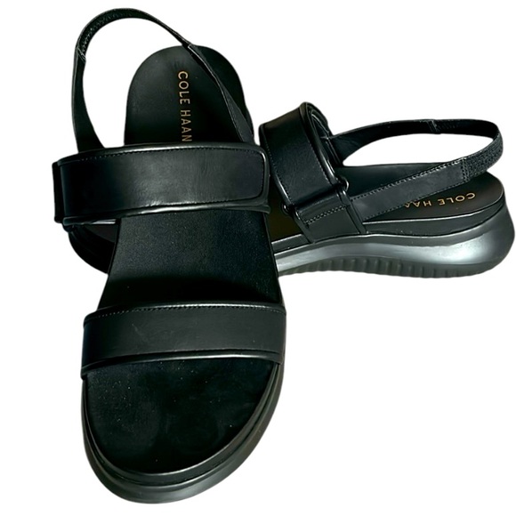 Cole Haan Shoes - Cole Haan Zerogrand Merrit Black Adjustable Leather Sandal Size 10